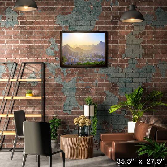 Rio De Janeiro, Brazil 24" x 32" Framed Canvas Cityscape 35.5" x 27.5"